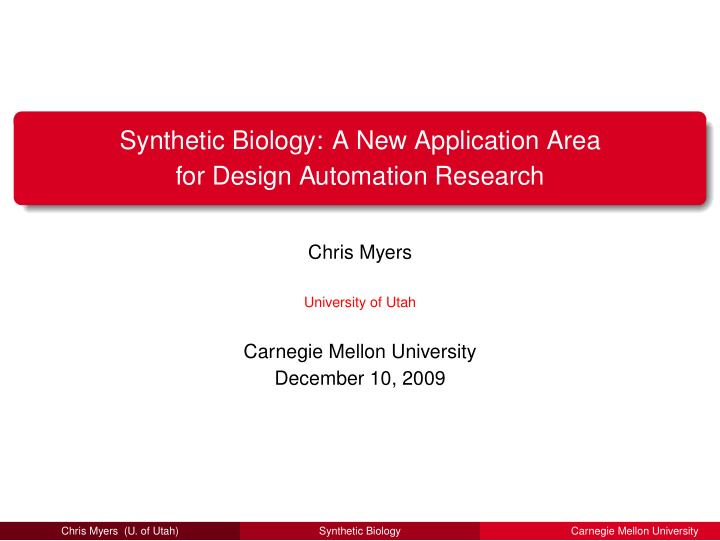 synthetic biology a new application area for design