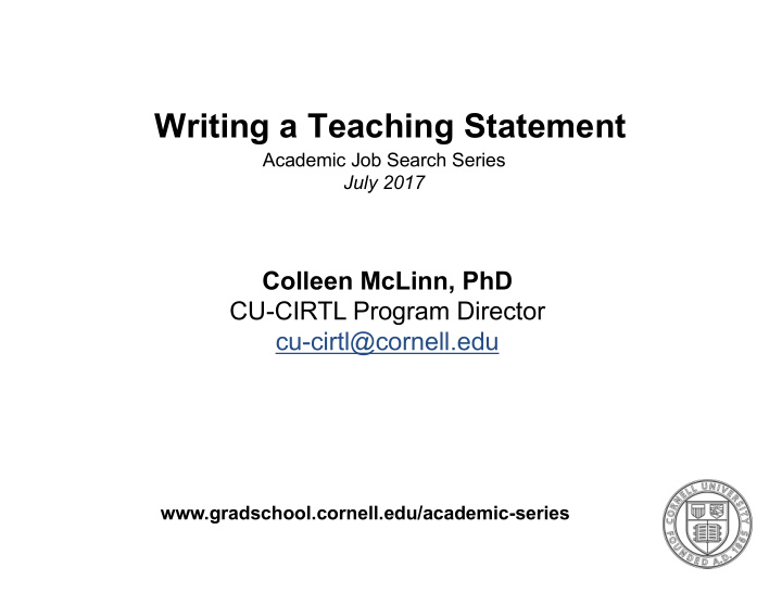 writing a teaching statement