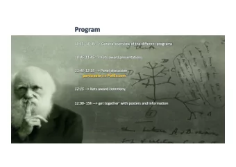 Master program representatives  Dr. Patricia Supply  Director of RBINS  Organizing