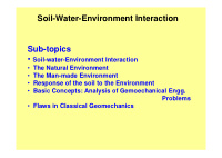 soil water environment interaction sub topics