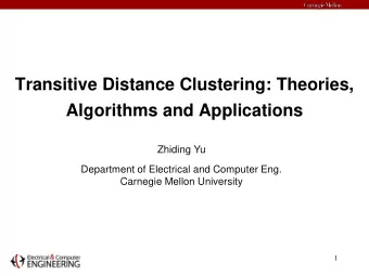 Algorithms and Applications  Zhiding Yu  Department of Electrical and Computer Eng.  Carnegie
