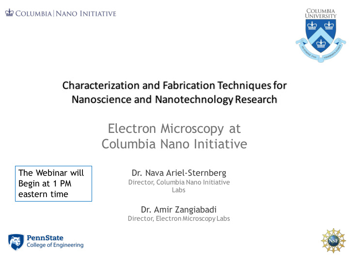 electron microscopy at columbia nano initiative