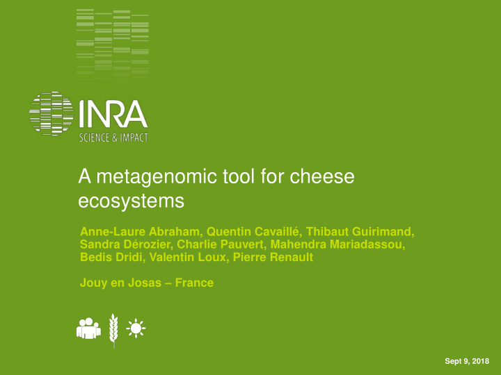 a metagenomic tool for cheese ecosystems