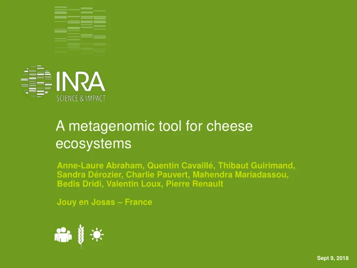 a metagenomic tool for cheese ecosystems