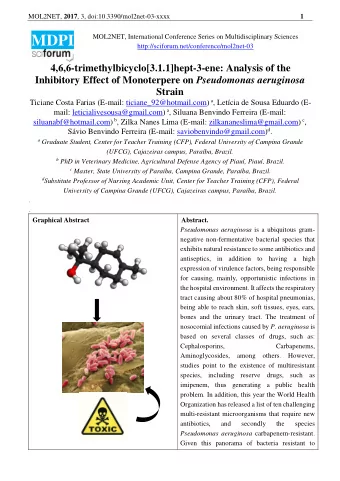 MOL2NET, 2017 , 3, doi:10.3390/mol2net-03-xxxx  2  multiple commercially available antibiotics, it