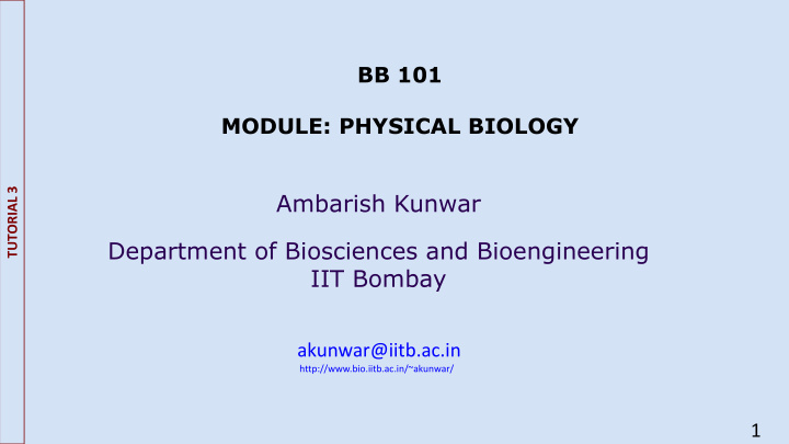 ambarish kunwar department of biosciences and