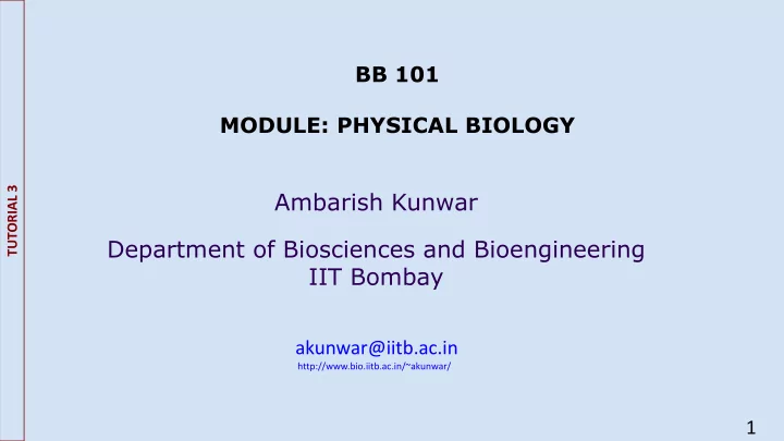 ambarish kunwar department of biosciences and