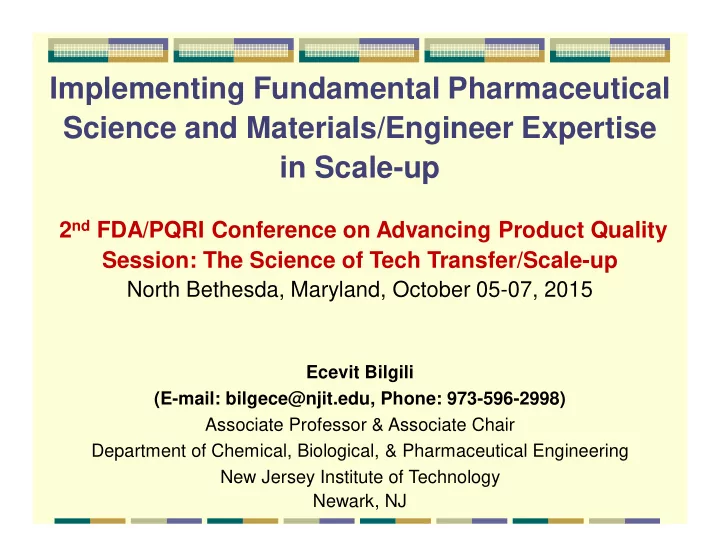 implementing fundamental pharmaceutical science and
