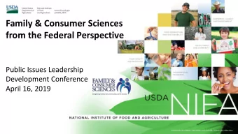 from the Federal Perspective  Public Issues Leadership  Development Conference  April 16, 2019