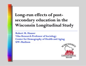 Long-run effects of post-  Long-run effects of post-  secondary education in the  secondary