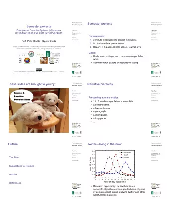 Semester projects  Semester projects  Semester projects  Semester projects  Principles of Complex