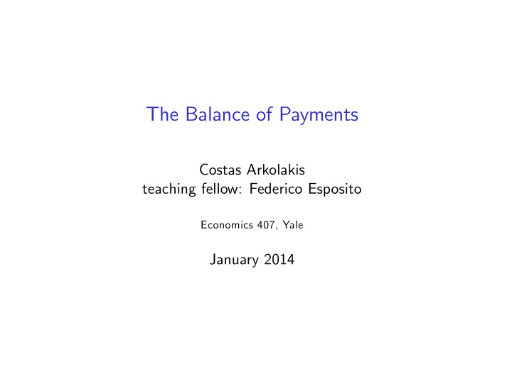 the balance of payments