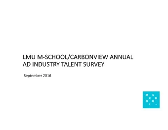 LMU  LMU M-SC  SCHO  HOOL/C  /CAR  ARBONV  NVIEW ANNU  ANNUAL  AL  AD  AD INDU  NDUSTRY  Y TALE