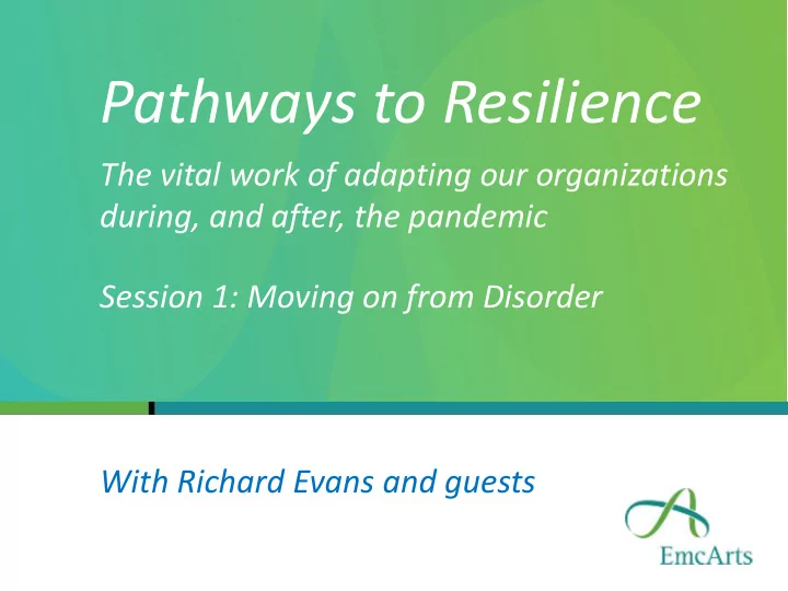 pathways to resilience