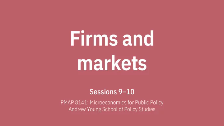 firms firms and nd ma mark rkets