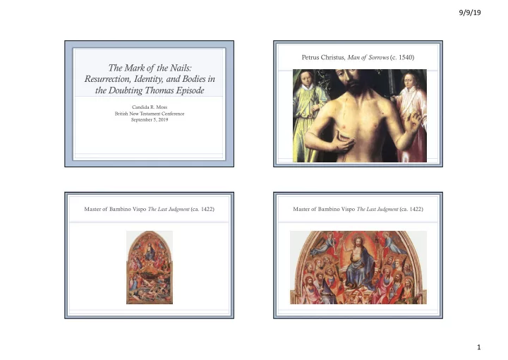 the mark of the nails resurrection identity and bodies in
