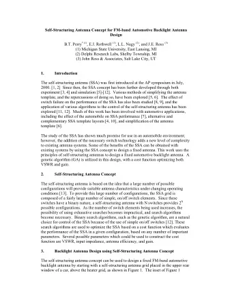 Self-Structuring Antenna Concept for FM-band Automotive Backlight Antenna  Design B.T. Perry * (1)