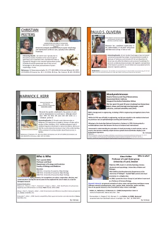 CHRISTIAN  PAULO S. OLIVEIRA  PEETERS  DEPARTAMENTO DE BIOLOGIA ANIMAL  UNIVERSIDADE ESTADUAL DE