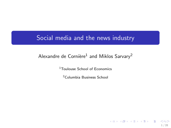 social media and the news industry