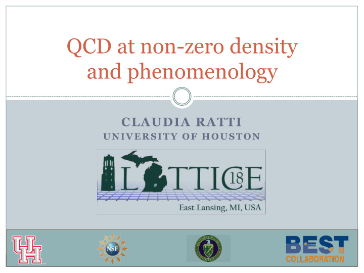 qcd at non zero density and phenomenology