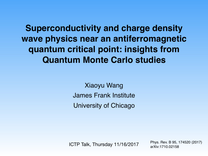 superconductivity and charge density wave physics near an