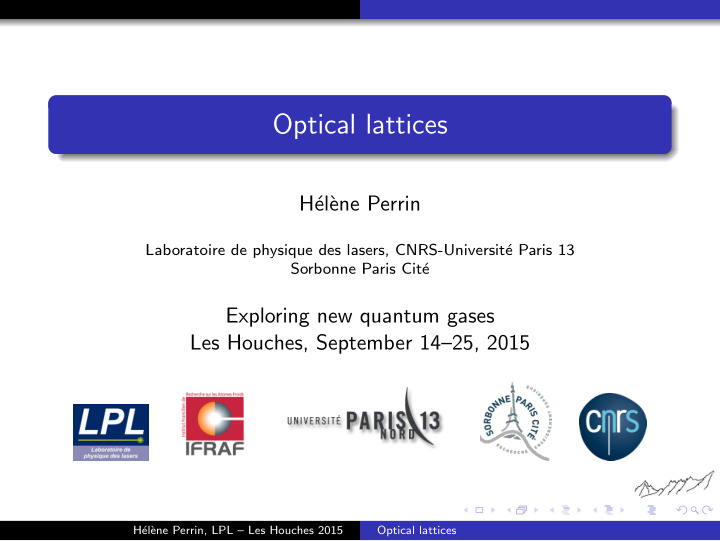 optical lattices