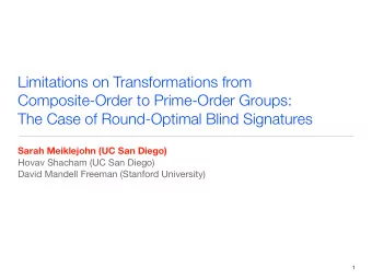 Limitations on Transformations from  Composite-Order to Prime-Order Groups:  The Case of