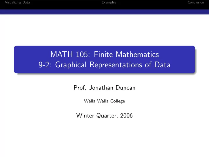 math 105 finite mathematics 9 2 graphical representations