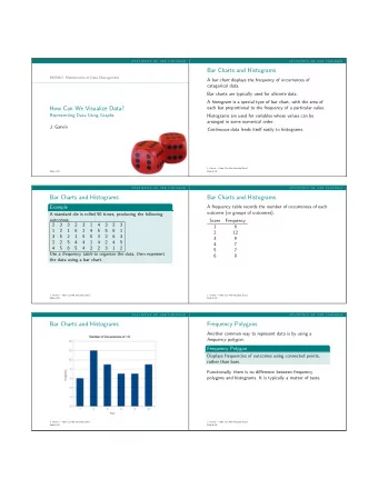 Bar Charts and Histograms  MDM4U: Mathematics of Data Management A bar chart displays the frequency
