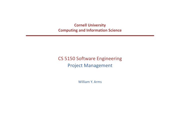 cs 5150 software engineering project management