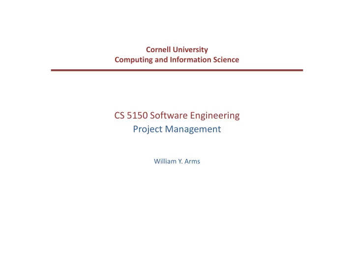 cs 5150 software engineering project management