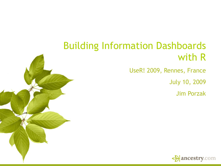 building information dashboards with r