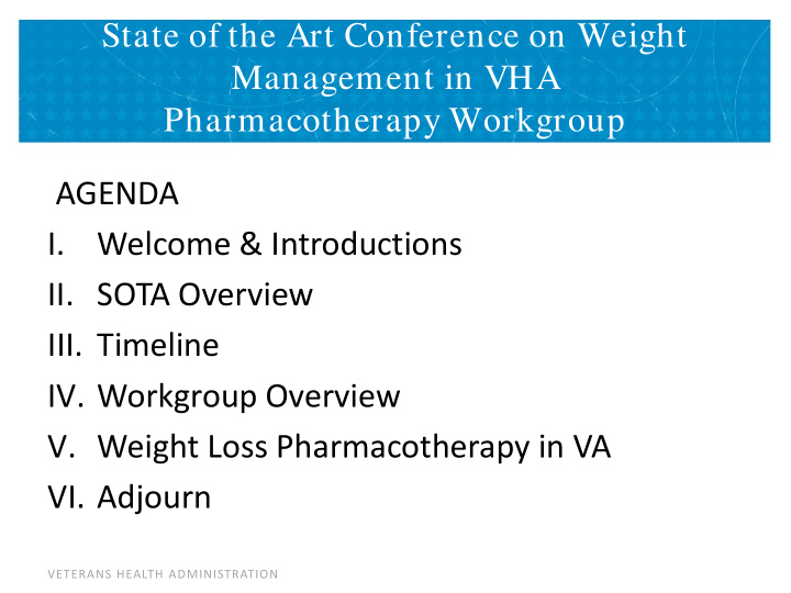 state of the art conference on weight management in vha