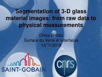 material images: from raw data to physical measurements  Chloe Brillatz  Surface du Verre et
