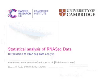 Statistical analysis of RNASeq Data  Introduction to RNA-seq data analysis