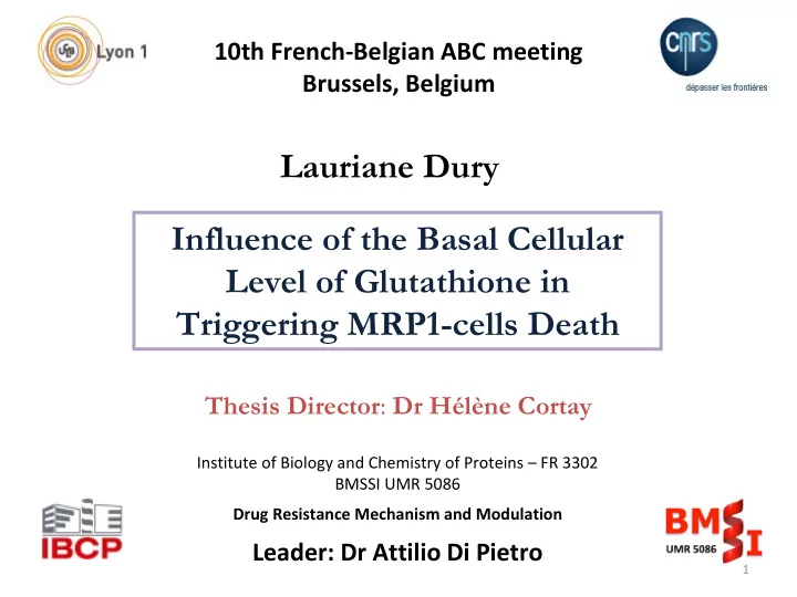 lauriane dury influence of the basal cellular level of