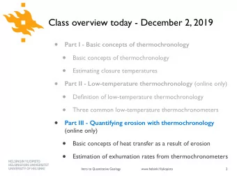 Part I - Basic concepts of thermochronology    Basic concepts of thermochronology