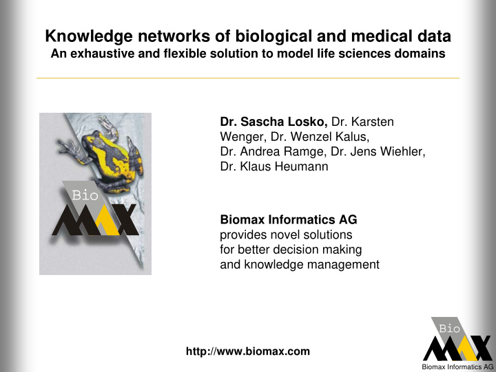 knowledge networks of biological and medical data
