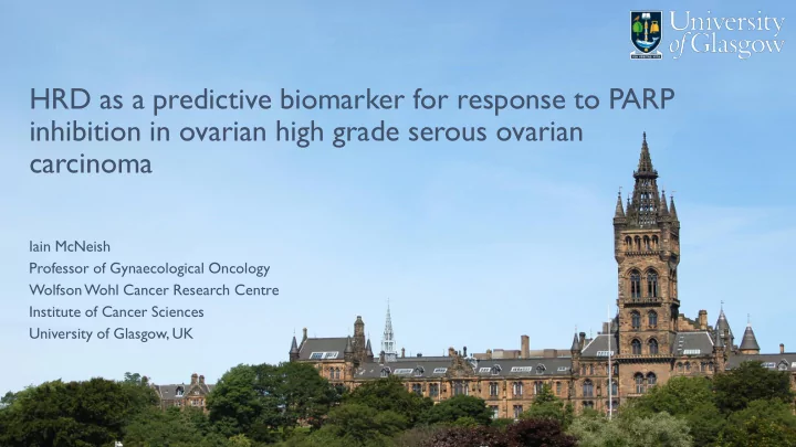 inhibition in ovarian high grade serous ovarian