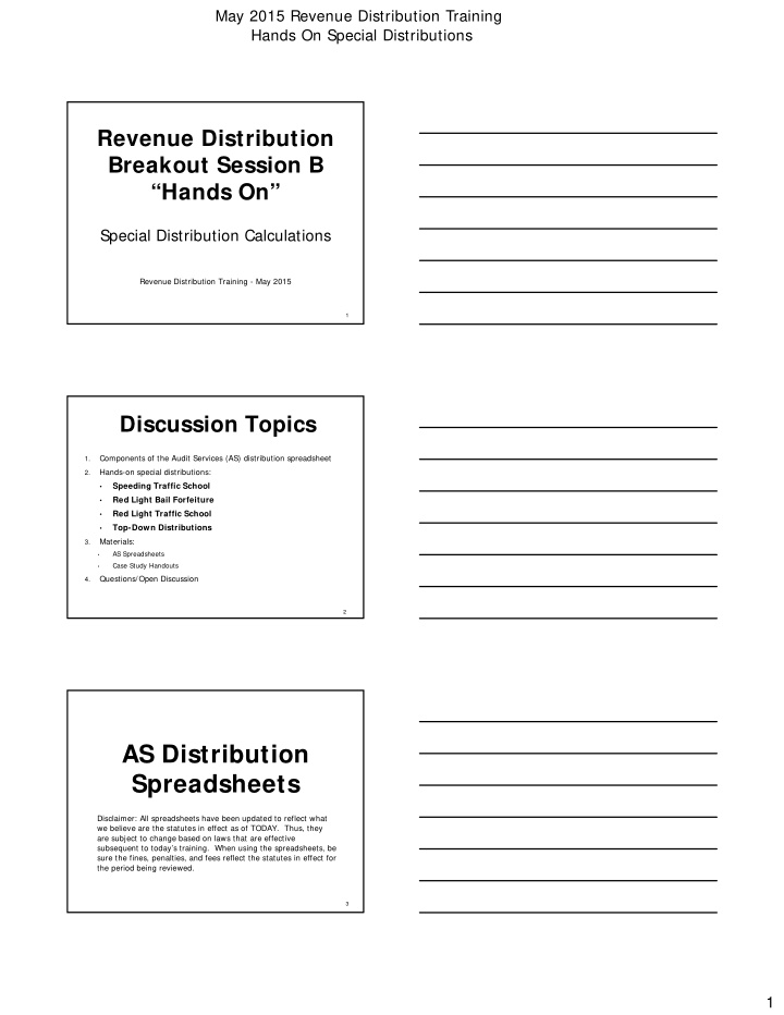 as distribution spreadsheets