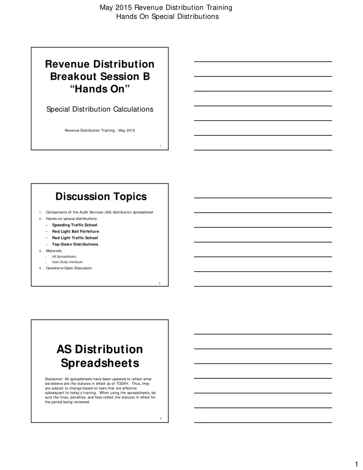 as distribution spreadsheets