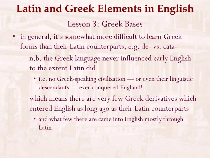 latin and greek elements in english