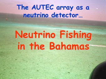 Neutrino Fishing  Neutrino Fishing  in the Bahamas  in the Bahamas  At different times work