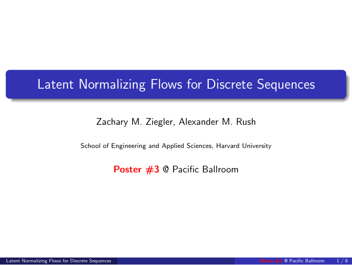 latent normalizing flows for discrete sequences