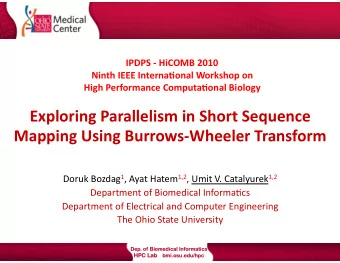 Exploring  Parallelism  in  Short  Sequence    Mapping  Using