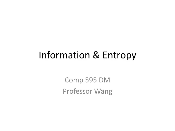 information entropy