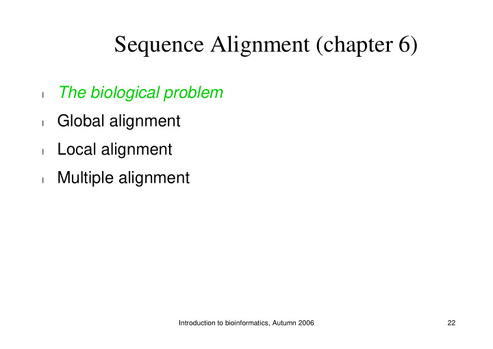 sequence alignment chapter 6