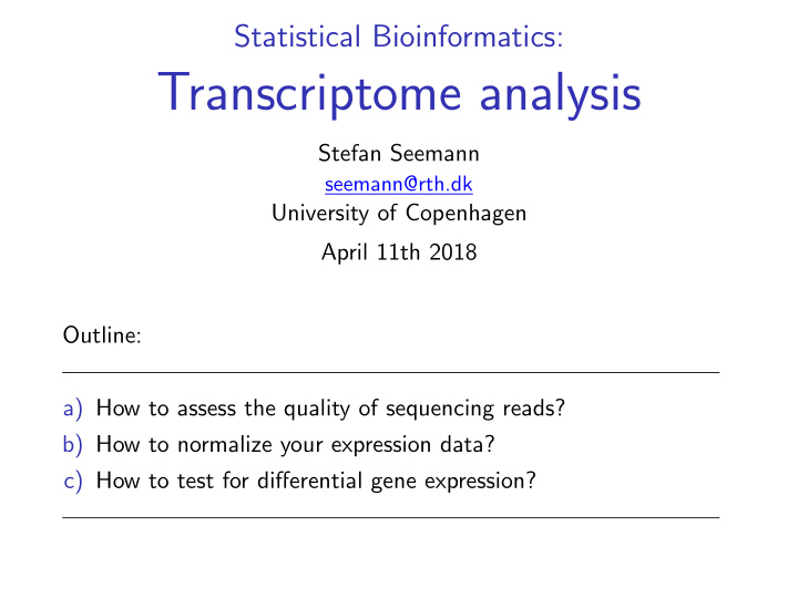 transcriptome analysis