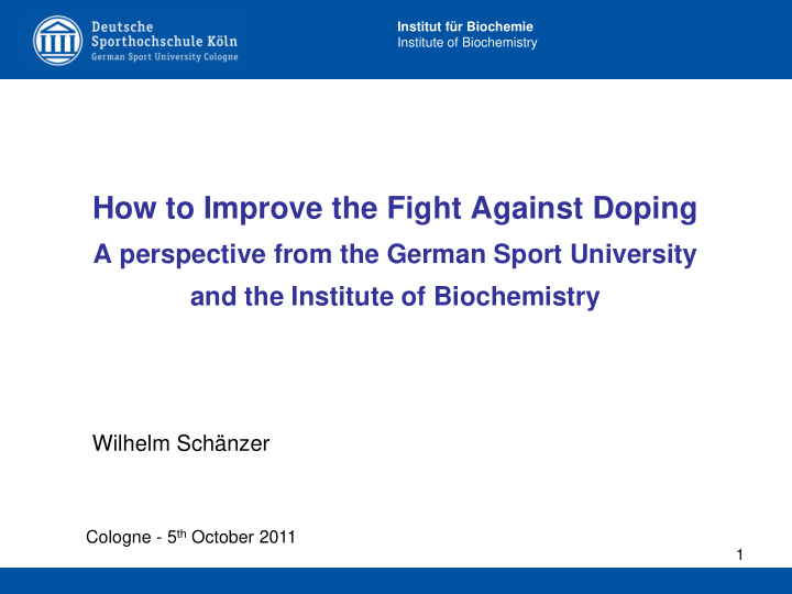 how to improve the fight against doping