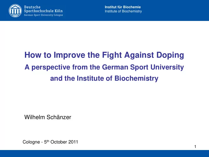 how to improve the fight against doping